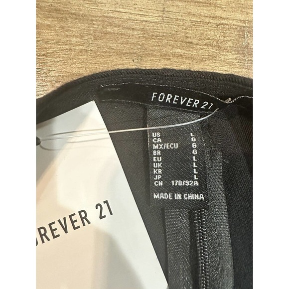 NWT Forever 21 Dress Womens Black Deep V-Neck Long Sleeve Cutout Tie Back Size L - Picture 9 of 16